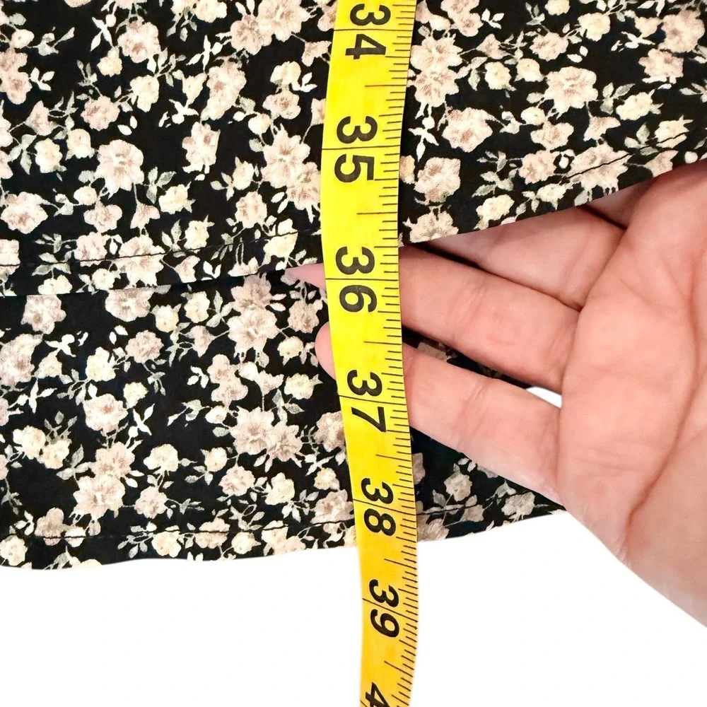 Perfectly Priscilla Black Cream Floral Smocked‎ Mini Dress Cottagecore 1XL NEW